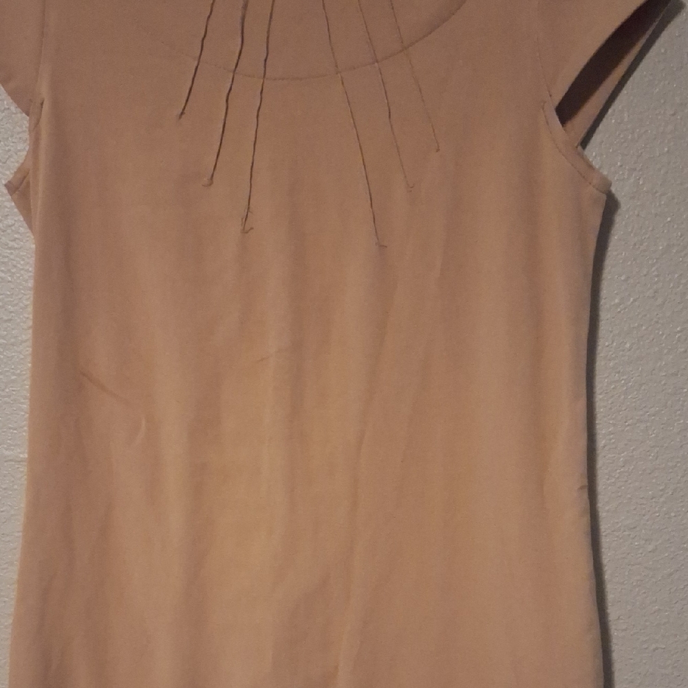 Women's Beige Sleeveless Top